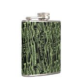 12015 - Black on Light Green b8da89 Flachmann (Rechts)