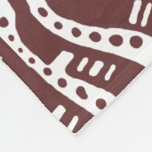 12015 - Dunkelbraun auf Weiß Fleecedecke (Ecke)