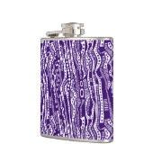 12015 - Tief Lila auf Weiß Flachmann (Links)