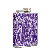 12015 - Tief Lila auf Weiß Flachmann (Rechts)