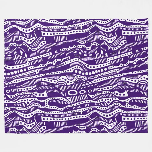 12015 - Tief Lila auf Weiß Fleecedecke (Vorderseite (Horizontal))