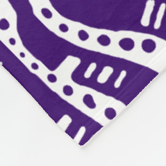 12015 - Tief Lila auf Weiß Fleecedecke (Ecke)