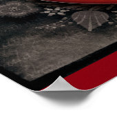 1209 DARK RED BLACK HEART EMO LIEBE TOUGH DARK SYM POSTER (Ecke)