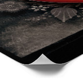 1209 DARK RED BLACK HEART EMO LIEBE TOUGH DARK SYM POSTER (Ecke)