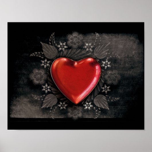 1209 DARK RED BLACK HEART EMO LIEBE TOUGH DARK SYM POSTER (Vorne)