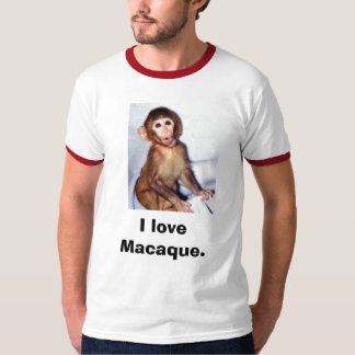 120_graphic_15macaque_infant, i-Liebe Macaque. T-Shirt