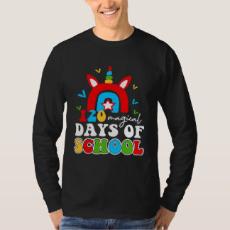 120 magical days of School Unicorn Rainbow T-Shirt