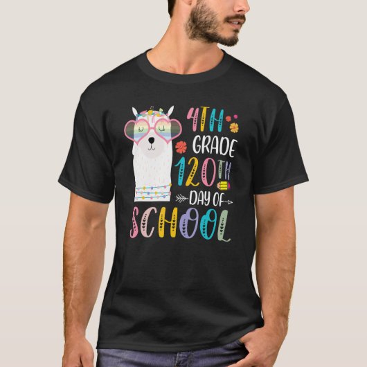 120th day of School No Prob Llama 120 Days Of 4th T-Shirt (Vorderseite)