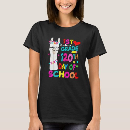 120th Day Of School No Prob Llama Happy 120th Day T-Shirt (Vorderseite)