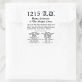 1215 A.D.™ Magna Carta Artikel 61 Aufkleber (Tasche)