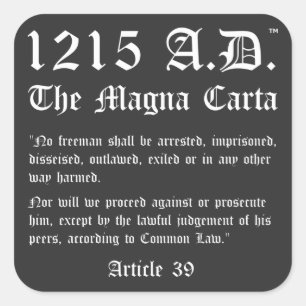 1215 A.D.™ The Magna Carta Article 39 Stickers
