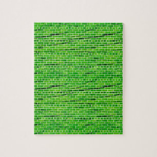 121 ZURÜCKGEBAUTE, HELLE, GRÜNE BRICK-WALLPATTER PUZZLE