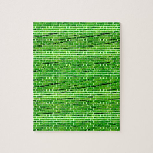 121 ZURÜCKGEBAUTE, HELLE, GRÜNE BRICK-WALLPATTER Z PUZZLE (Vertikal)