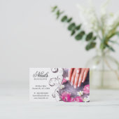 122 Nail Salon Business Card Rosa Taupe Terminkarte (Stehend Vorderseite)