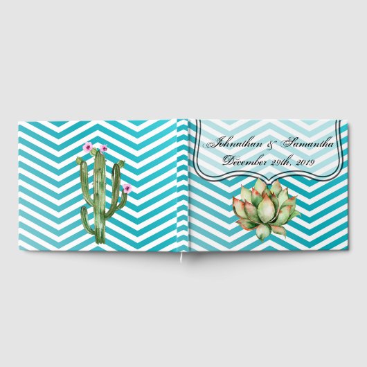 122 Page Wedding Gästebuch Boho Cacti Cactus Succu (Voll)