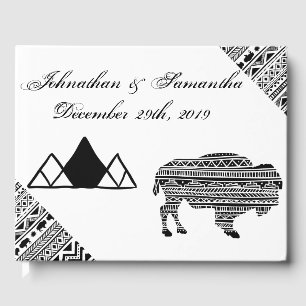 122 Page Wedding Guestbook Boho Buffalo Tribal Pat Gästebuch