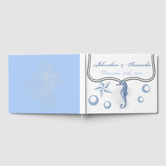 122 Seiten Hochzeitsbuch Seepferd Ocean Beach Gästebuch (Voll)