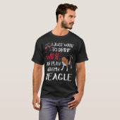 122 Wein trinken und mit meinem Beagle spielen T-Shirt (Vorne ganz)