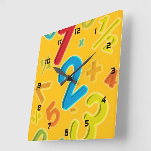 123 Math Quadratische Wanduhr (Winkel)
