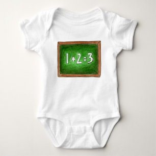 123 Math School Teacher Chalkboard Blackboard Baby Strampler