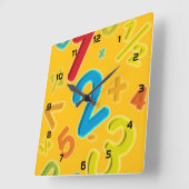 123 Mathe Quadratische Wanduhr (Winkel)