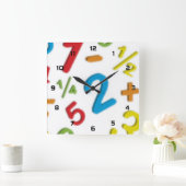 123 Mathematik Quadratische Wanduhr (Zuhause)