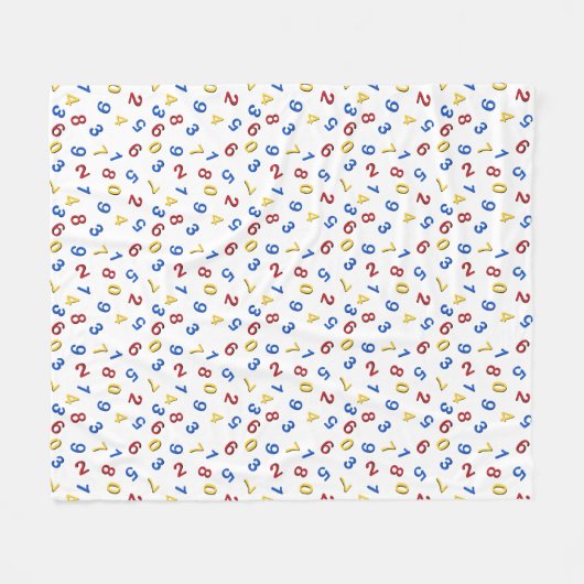 123 Rot-Gelb-Blau Fleecedecke (Vorderseite (Horizontal))