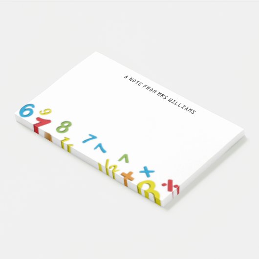 123 Zahlen Math Personalisiert Post-it Klebezettel (angewinkelt)