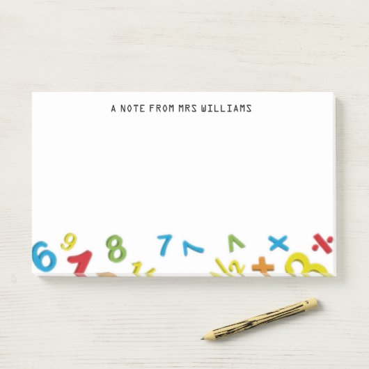 123 Zahlen Math Personalisiert Post-it Klebezettel (Auf Schreibtisch)