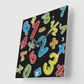 123 Zahlen Math Quadratische Wanduhr (Winkel)