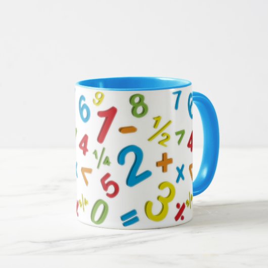 123 Zahlen Mathematik Tasse (VorderseiteRechts)