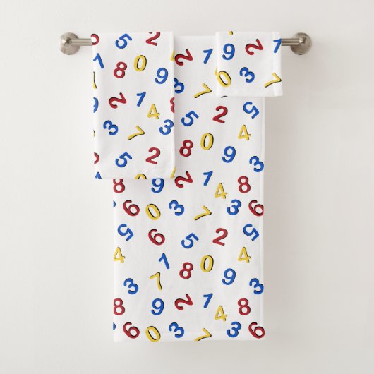 123 Zahlen Rot-Gelb-Blau Badhandtuch Set (Insitu)