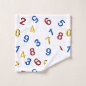 123 Zahlen Rot-Gelb-Blau Badhandtuch Set (Waschlappen)