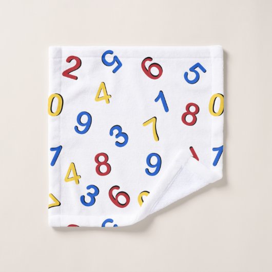 123 Zahlen Rot-Gelb-Blau Badhandtuch Set (Waschlappen)