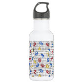 123 Zahlen Rot-Gelb-Blau Schwarz-weiß-Binär Edelstahlflasche (Vorderseite)