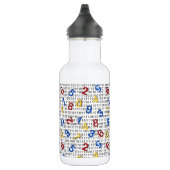 123 Zahlen Rot-Gelb-Blau Schwarz-weiß-Binär Edelstahlflasche (Rechts)