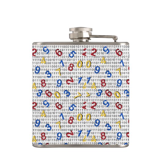 123 Zahlen Rot-Gelb-Blau Schwarz-weiß-Binär Flachmann (Rückseite)