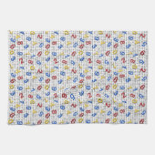 123 Zahlen Rot-Gelb-Blau Schwarz-weiß-Binär Geschirrtuch (Horizontal)