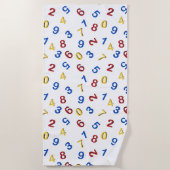 123 Zahlen Rot-Gelb-Blau Strandtuch (Vorderseite)