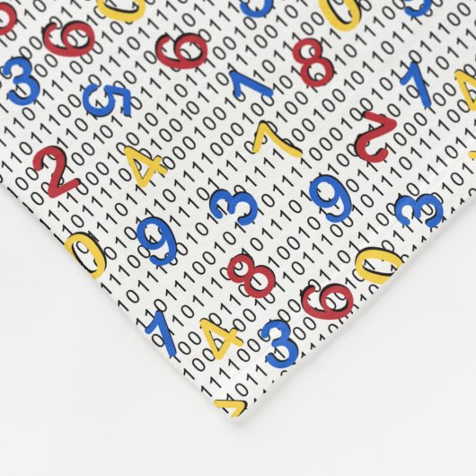 123 Ziffern Rot-Gelb-Blau-Binärcode Fleecedecke (Ecke)