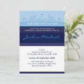 125 suzi CUSTOM BAPTISM INVITE elegante Marine bla Einladung (Stehend Vorderseite)