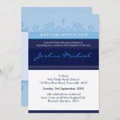 125 suzi CUSTOM BAPTISM INVITE elegante Marine bla Einladung (Vorne/Hinten)