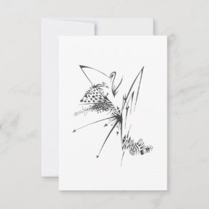 126 Schwarz Weiß Abstrakt Stammes Tattoo Kunst Dankeskarte