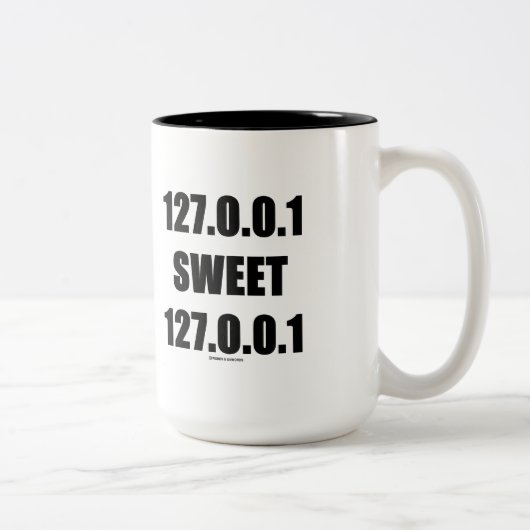 127,0,0,1 Süßstoff 127,0,0,1 (Zuhause Sweet Zuhaus Zweifarbige Tasse (Rechts)