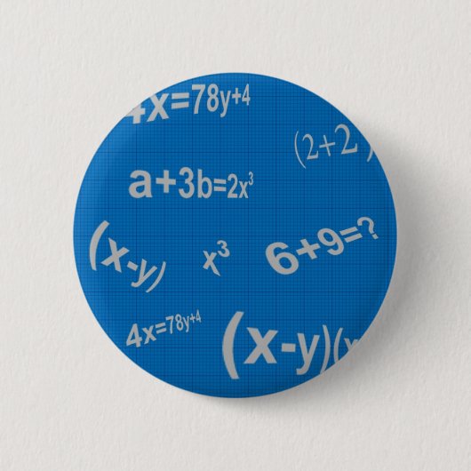 129 BLAUE MATHMATISCHE AUSRÜSTUNGEN MATH ALGEBRA E BUTTON (Vorderseite)