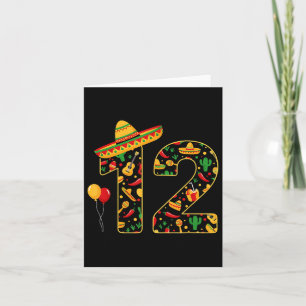 12 12. Geburtstag Mexican Sombrero Maracas Cinco D Karte
