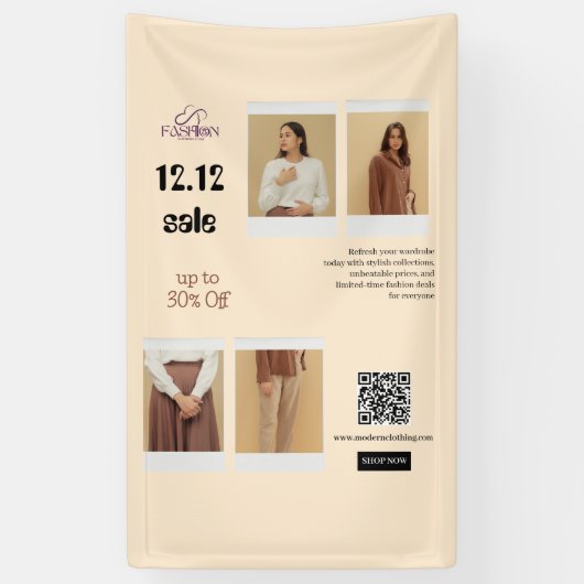 12.12 Modeverkaufsflyer – Bis zu 30% Rabatt Banner (Vertikal)