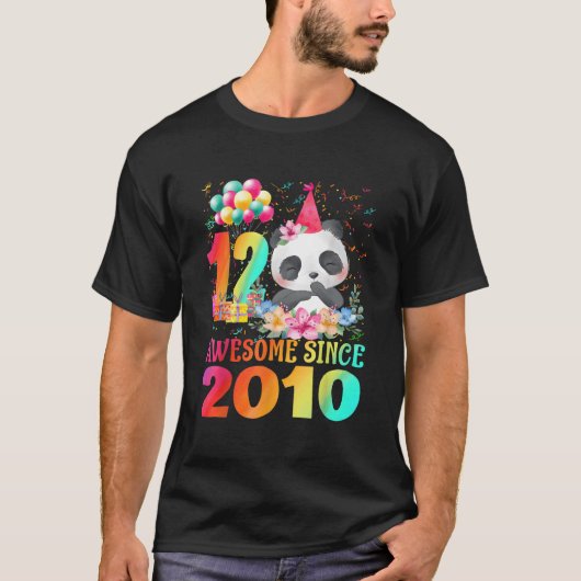12 12. Panda Awesome Seit 2010 T-Shirt (Vorderseite)