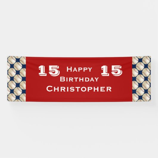 12., 13., 14. Geburtstagsparty Baseball Banner (Horizontal)