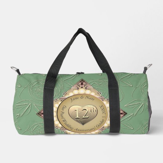 12/30. Pearl & Green Wedding Jubiläum Duffle Bag (Vorderseite)